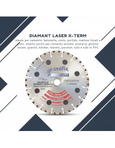 Disco Diamantato X-Term Laser Per Taglio Materiali Duri Ø 230 h 10 x 2,5 mm  2