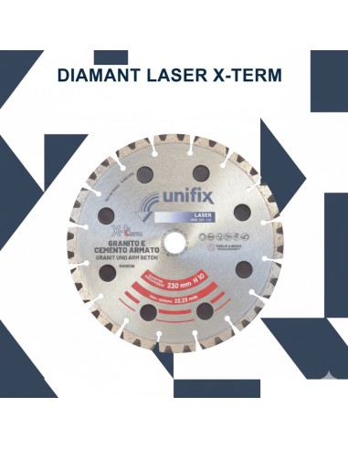 Disco Diamantato X-Term Laser Per Taglio Materiali Duri Ø 230 h 10 x 2,5 mm 