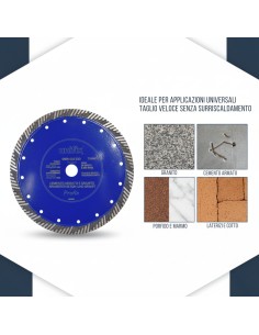 Disco Diamantato Turbo Per Taglio Granito E Cemento Armato Ø 230 x 2,6 mm 2