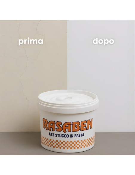 Stucco Pronto Bianco In Pasta Per Rifinitura Muri, Riempitivo, Finissimo 