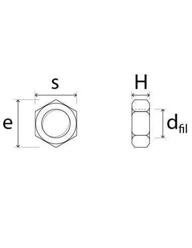 Dado Esagonale M12 x 1,75 mm ZN5588 Confezione 15 Pezzi