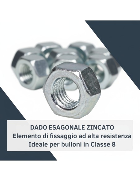 Dado Esagonale M14 x 2 mm ZN5588 Confezione 10 Pezzi