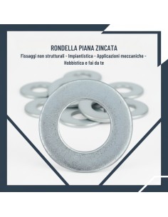 Rondella Piana Zincata Bianca Ø 10 mm Pezzi 20 2