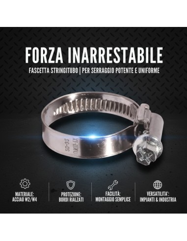 Fascette Stringitubo A Vite Per Applicazioni Meccaniche 16X27 Mm