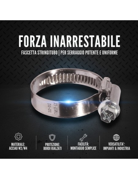 Fascette Stringitubo A Vite Per Applicazioni Meccaniche 16X27 Mm
