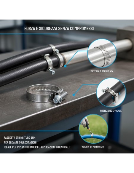 Fascette Stringitubo A Vite Per Applicazioni Meccaniche 16X27 Mm