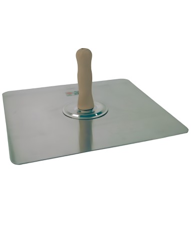 Frattone Sparviero In Alluminio Liscio Manico In Legno Scudo 330x330 mm 