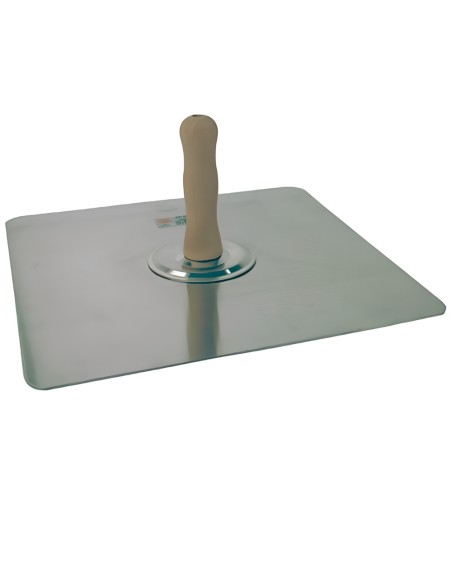 Frattone Sparviero In Alluminio Liscio Manico In Legno Scudo 330x330 mm 