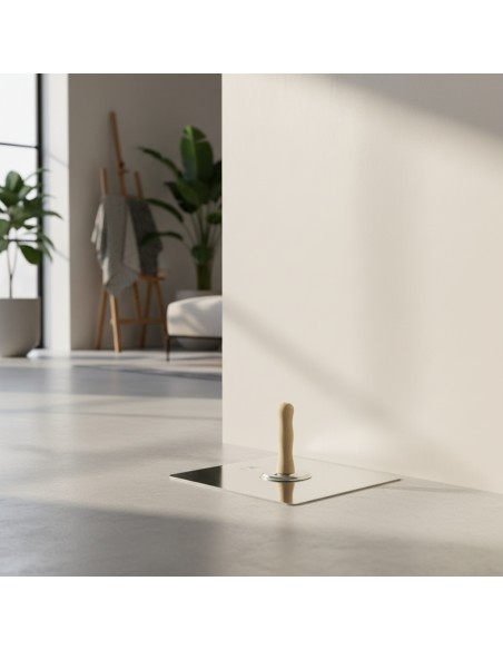 Frattone Sparviero In Alluminio Liscio Manico In Legno Scudo 330x330 mm 