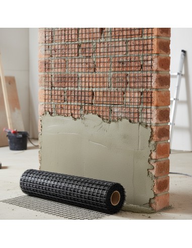 Rete In Fibra Di Vetro 40X40 Mm Per Rinforzo Massetti E Intonaci Rotolo 1x50 m
