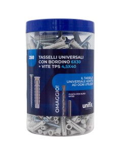 Tassello Universale 8x40 Con Vite TPS 5x50 E Punta Per Muro 8x120 Box 125 Pezzi