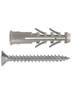 Tassello UB 5x25 Nylon Con Bordino e Vite Zincata TPS Pozidriv 100 Pezzi