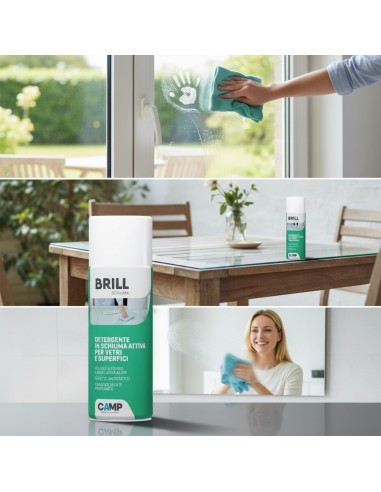 Brill Schiuma 400 ml Detergente Brillantante In Schiuma Per vetri E Superfici