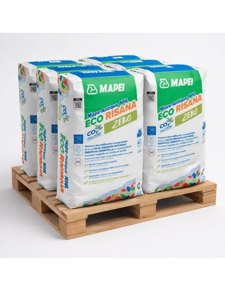 KIT Sacchi Intonaco Deumidificante A Base Calce Mape Antique NHL Eco Risana 20Kg