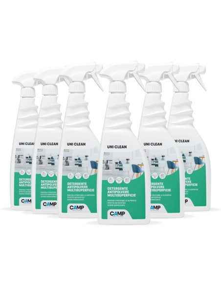 KIT 6 Uni Clean Da 750 ml Detergente Antipolvere Antistatico Multi Superficie