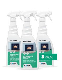 KIT 3 Fire Clean Da 750 ml Pulitore Decarbonizzante Vetri E Superfici Di Camini 