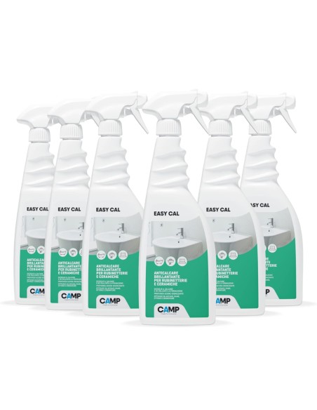 KIT 6 Easy Cal da 750 ml Spray Anticalcare Brillantante Antigoccia 