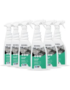 KIT 6 Inox Brill  Da 750 ml Pulitore Lucidante E Protettivo Per Superfici In Acciaio 