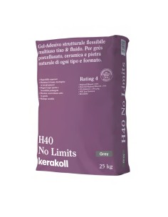 Gel Adesivo Strutturale H40 No Limits Grigio 25 Kg Incollaggio Kerakoll