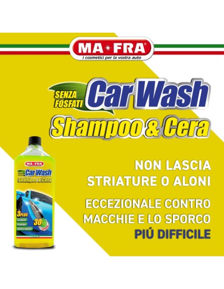 Car Wash Shampoo e Cera 1000 ml Per Lavaggio E Lucidatura Carrozzeria 