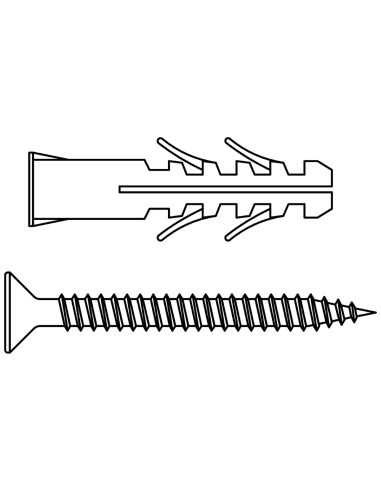 Tassello Nylon Con Alette Anti Rotazione 6x30 mm Con Vite 4,5x40 mm Pezzi 100