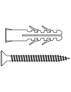 Tassello Nylon Con Alette Anti Rotazione 8x40 mm Con Vite 5x50 mm Pezzi 100 2