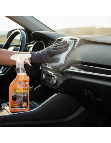 Trattamento 3in1 Plastiche 500 ml Pulizia Ravvivo E Protezione Per Auto  