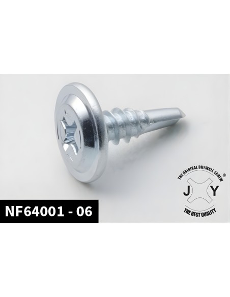Vite Autoperforante Teks Zincata Bianca Testa Larga Piatta Ø4,2 x 13 mm 1000 Pz
