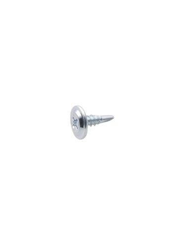 Vite Autoperforante Teks Zincata Bianca Testa Larga Piatta Ø4,2 x 13 mm 100 Pz