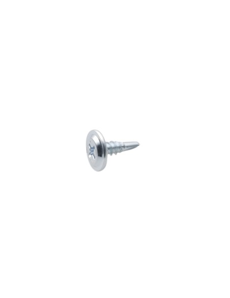 Vite Autoperforante Teks Zincata Bianca Testa Larga Piatta Ø4,2 x 13 mm 100 Pz