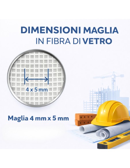 Rotolo 1x50 m Rete In Fibra Di Vetro Per Intonaco Cappotto 150 gr 50 mq