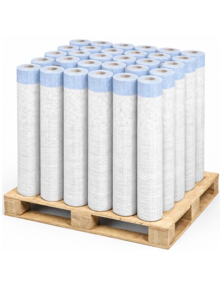 Kit 33 Rotoli Da 1x50 m Rete In Fibra Di Vetro Per Intonaco 150 gr 1650 mq