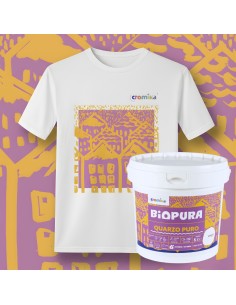 Kit Quarzo Puro Pittura Murale Per Esterni 5 L E T-Shirt Smiling Houses