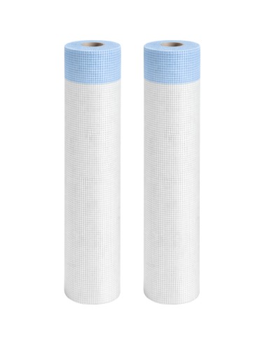 Kit 2 Rotoli 1x50 m Rete In Fibra Di Vetro Per Intonaco 150 gr Copertura 100 mq