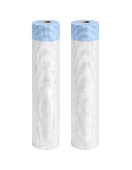 Kit 2 Rotoli 1x50 m Rete In Fibra Di Vetro Per Intonaco 150 gr Copertura 100 mq