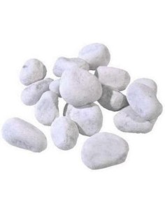 Ciottoli Bianco Granulometria 25/40 Pietre Naturali Decorazione Giardini kg 20