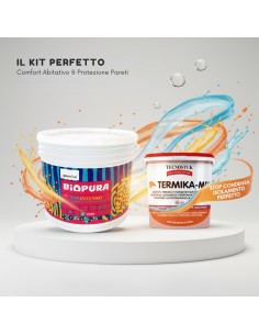 KIT Pittura Colorata POP INTENSO 2,5 L e Additivo Anticondensa TERMIKA-MIX Tecnostuk  1 L 2