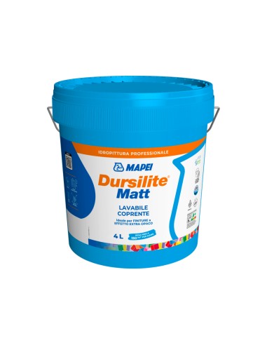 Idropittura Lavabile MAPEI Dursilite Matt White 4 L Finitura Extra Opaca