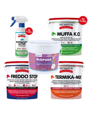 KIT Per Muffa Molto Radicata Tecnostuk Con Pittura Cromika Bianca 2,5 L