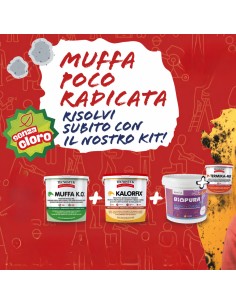 KIT Per Muffa Poco Radicata Tecnostuk Con Pittura Cromika Bianca 2,5 L