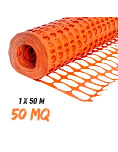 FORTUNATO Rete In Pvc Per Recinzione Colore Arancione Rotolo 1 x 50 m (50 mq)