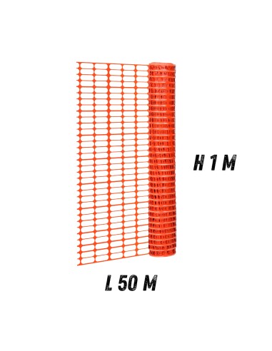 FORTUNATO Rete In Pvc Per Recinzione Colore Arancione Rotolo 1 x 50 m (50 mq)