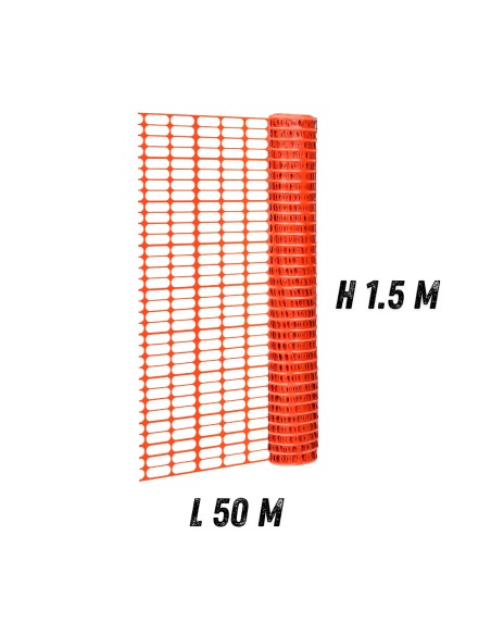 FORTUNATO Rete In Pvc Per Recinzione Colore Arancione Rotolo 1.5 x 50 m (75 mq)       