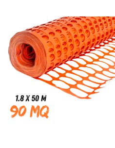FORTUNATO Rete In Pvc Per Recinzione Colore Arancione Rotolo 1.8 x 50 m (90 mq)