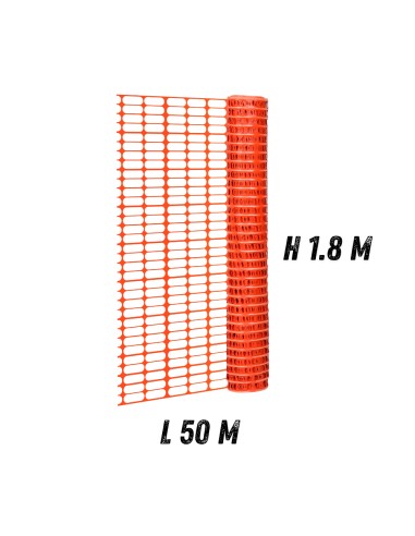 FORTUNATO Rete In Pvc Per Recinzione Colore Arancione Rotolo 1.8 x 50 m (90 mq)