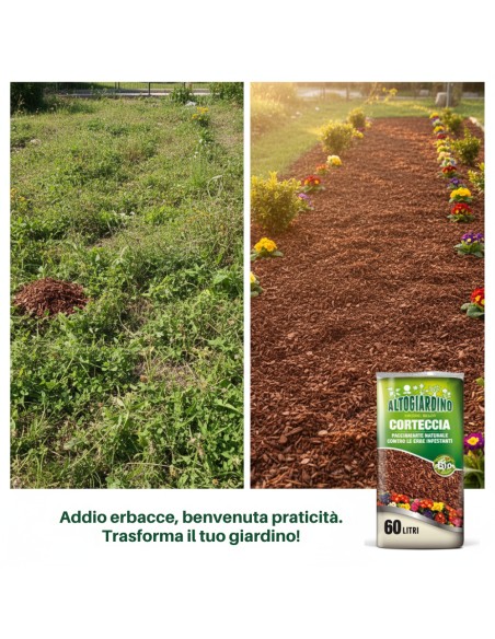 Corteccia Vegetale Pacciamante Naturale Per Giardino 60 L