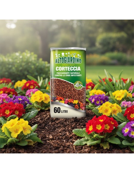 Corteccia Vegetale Pacciamante Naturale Per Giardino 60 L