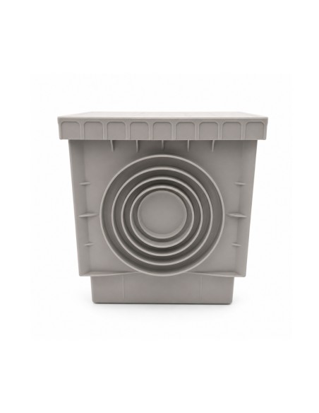 FORTUNATO Pozzetto In PVC 200x200 mm Con Chiusino Grigio Per Acqua Piovana