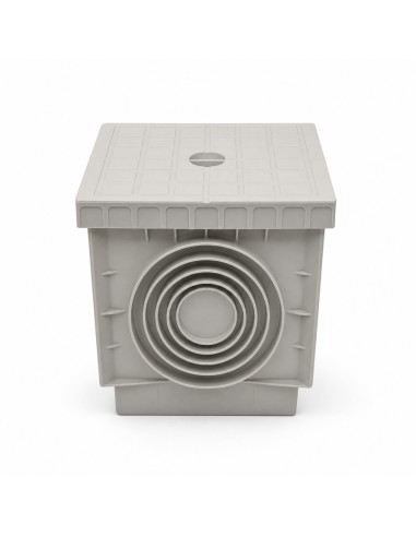 FORTUNATO Pozzetto In PVC 200x200 mm Con Chiusino Grigio Per Acqua Piovana