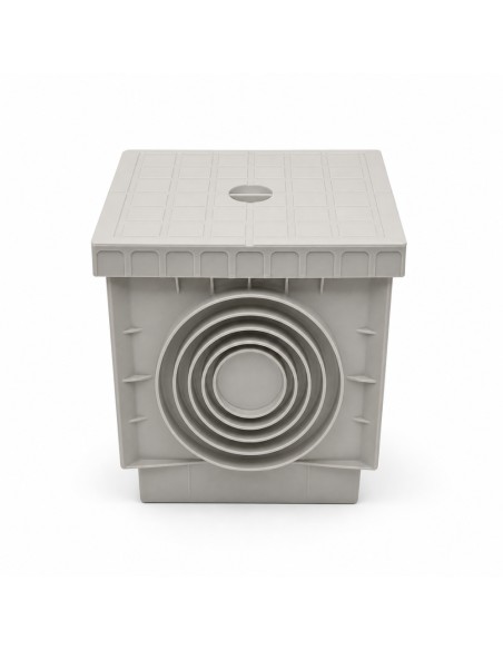 FORTUNATO Pozzetto In PVC 200x200 mm Con Chiusino Grigio Per Acqua Piovana